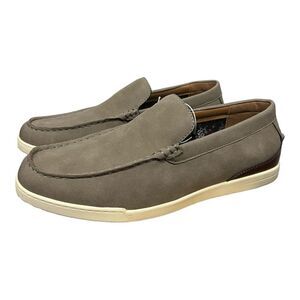 NWOB Steve Madden men’s dress shoes Slip ons with ortholite Gray Tan 9